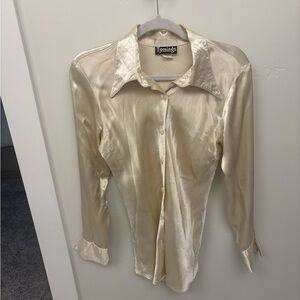 Vintage Y2K Cream Satin Blouse
